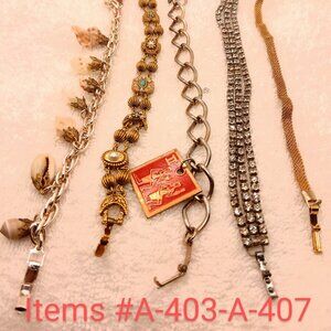 Bracelets, Items # A-403-A-407,. wt.75 grams
